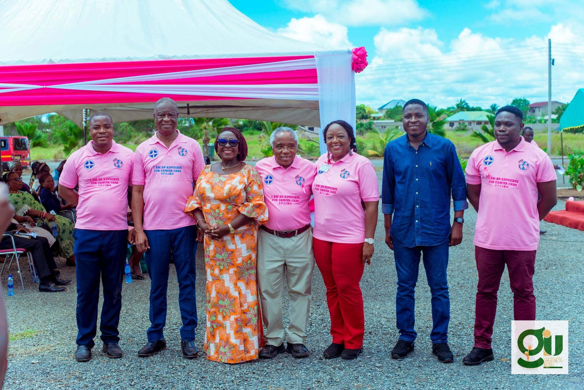 GIU breast cancer awareness team in pink at Volta Region event