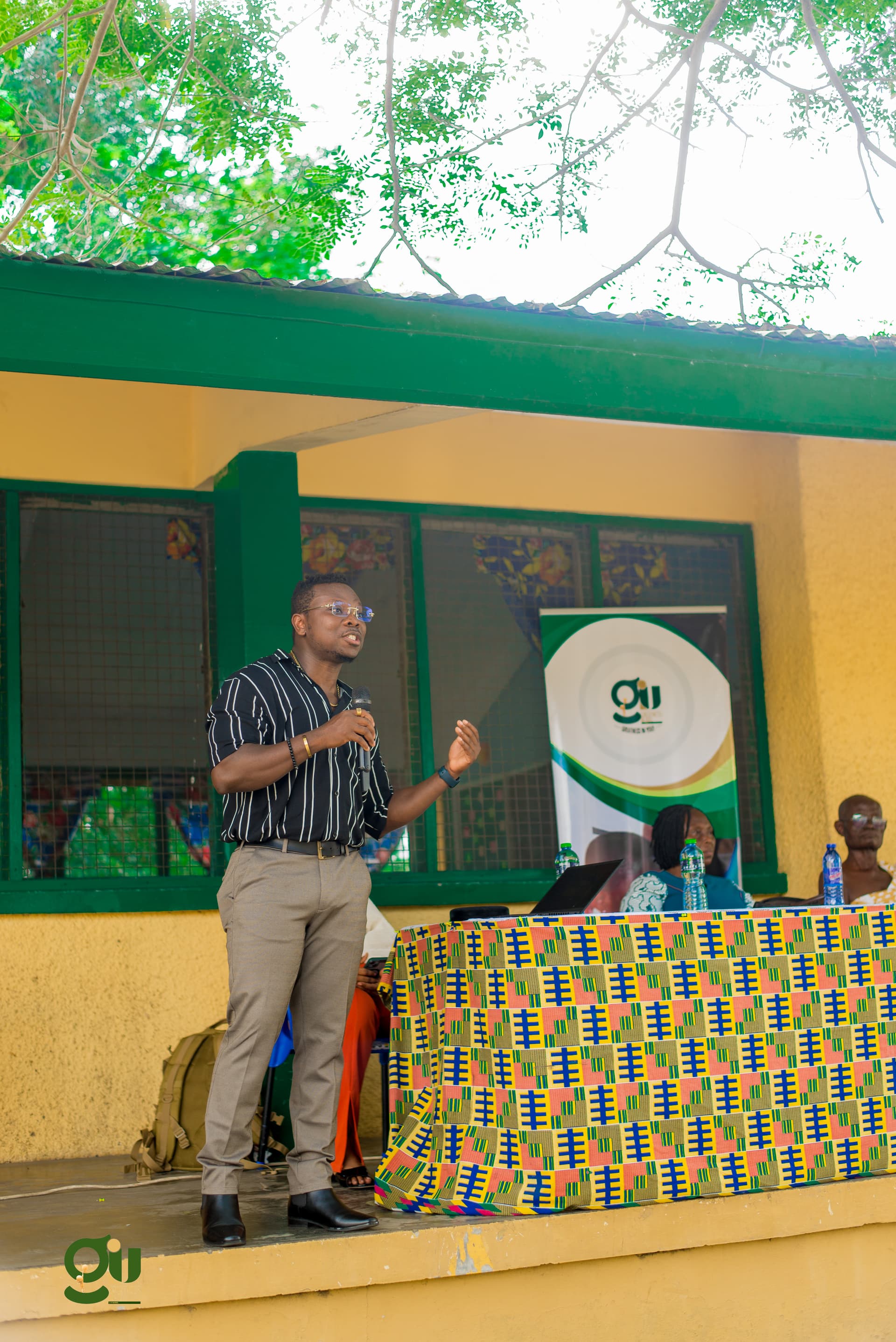 Kwabena Kesse delivering a motivational speech