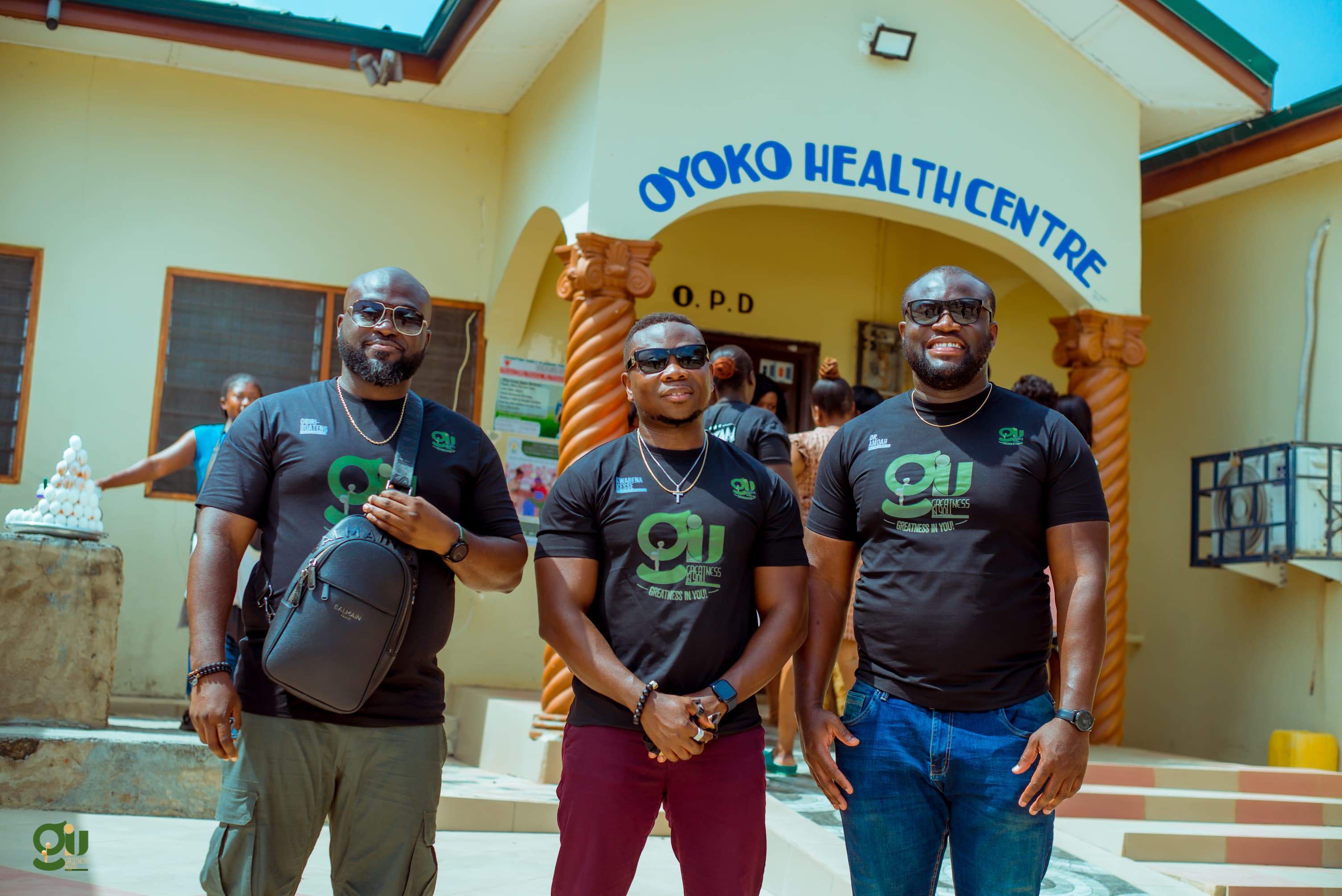 GIU team at Oyoko Health Centre after donating 7.5 KVA generator