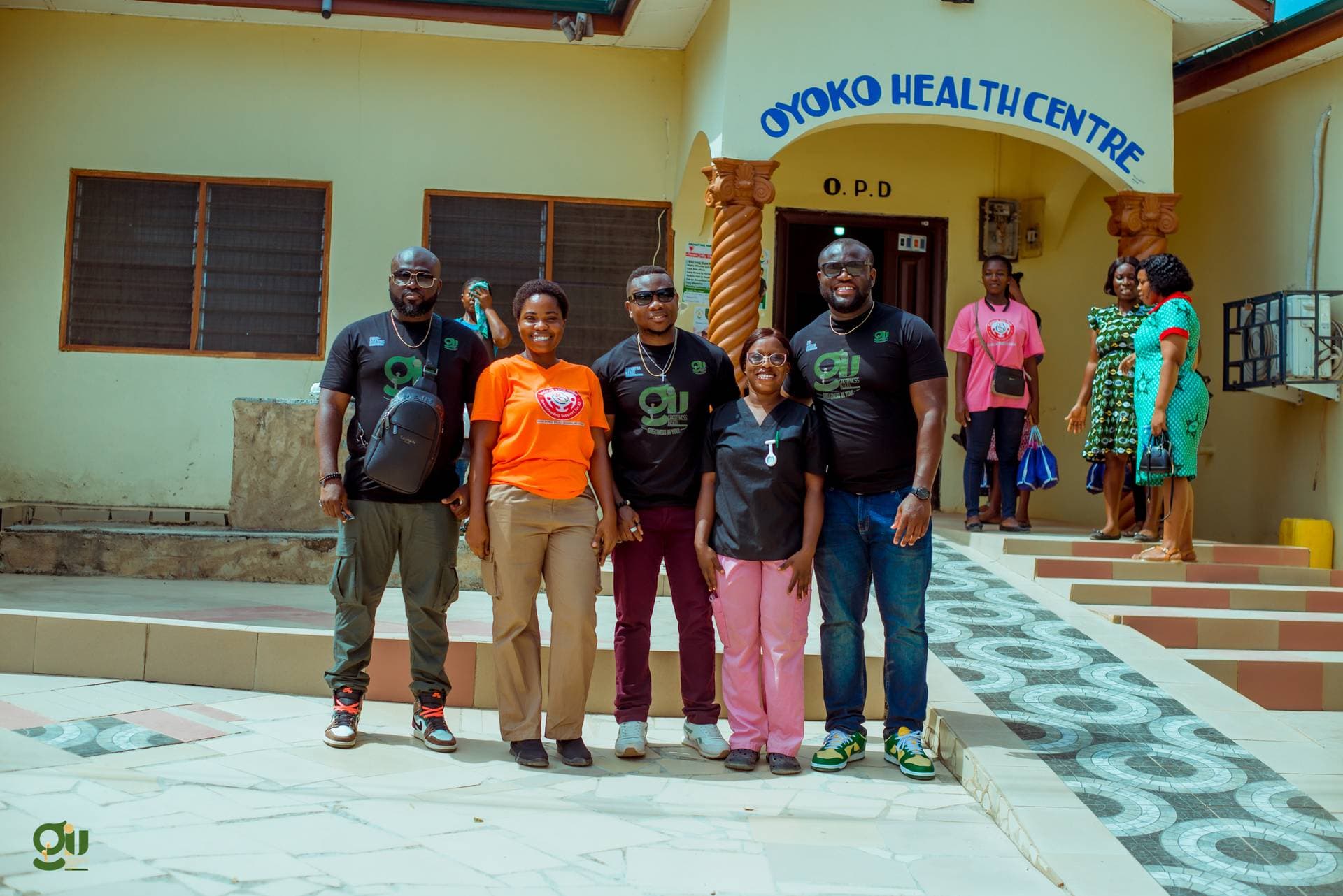 GIU team at Oyoko Health Centre after donating 7.5 KVA generator