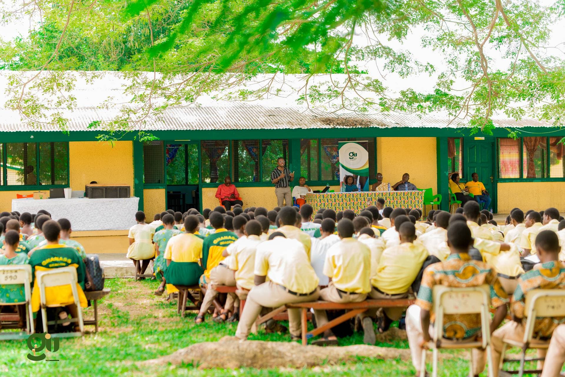 Students at GIU robotics event at Ghana Senior High School