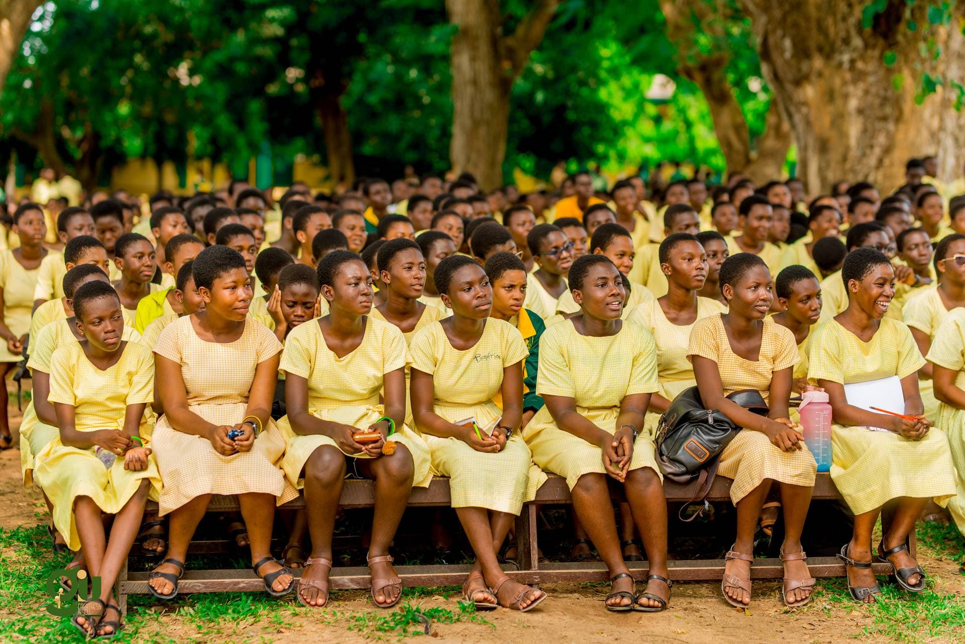 Thousands of students at the GIU robotics event at Ghana Secondary Senior High School